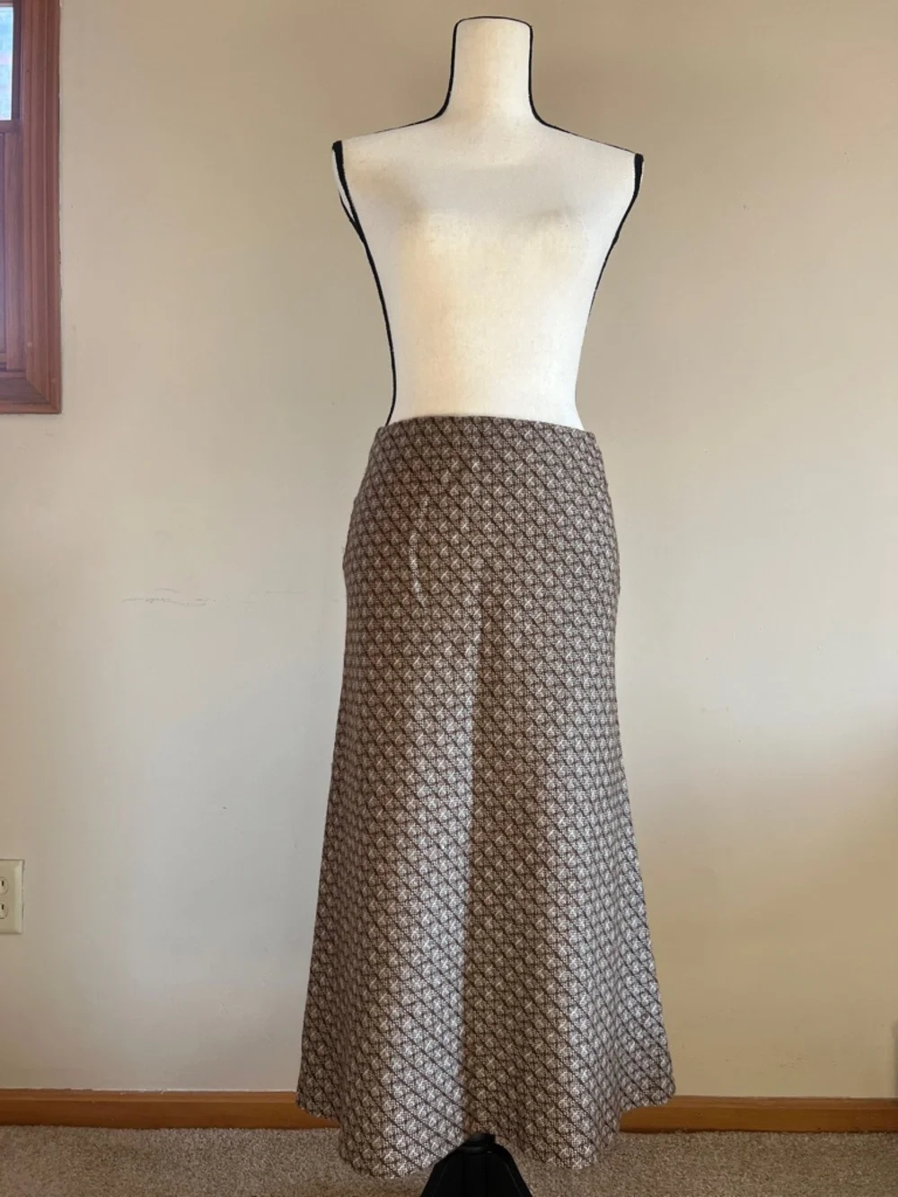 🐻🥔🐌📦DKNY Vintage Brown Patterned Skirt